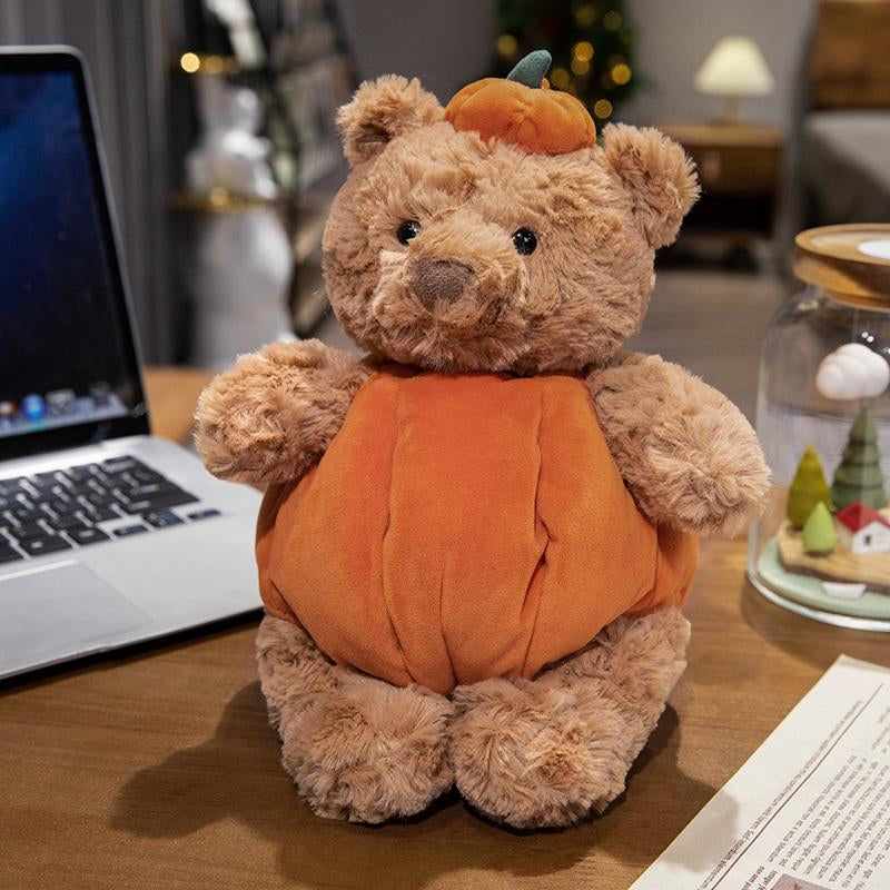 30Cm Cute Creative Bear Pumpkin Wearing Suit Can Take off Stuffed Lovely Bear Halloween Celebration Birthday Holiday Gift
