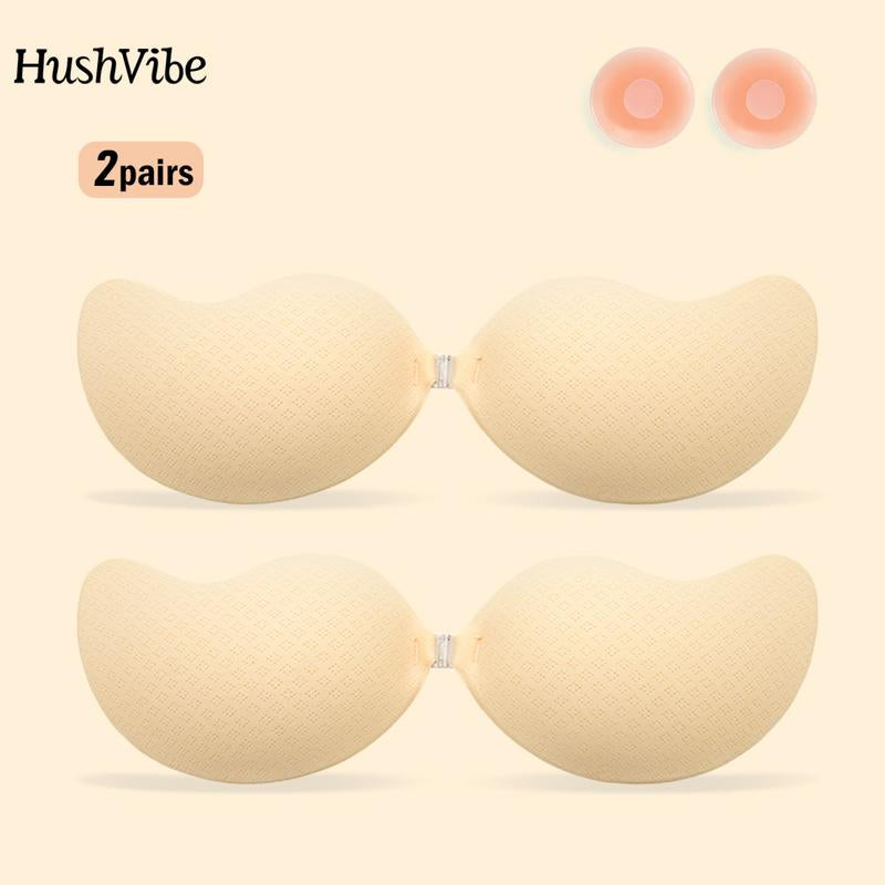Hushvibe Invisible Push-Up Sticky Bra Seamless Fit, Adhesive V- Bra Fabric, Comfortable Women'S Underwear, Dresses, Bridal Bra, Strapless Bras, Women'S Bras.