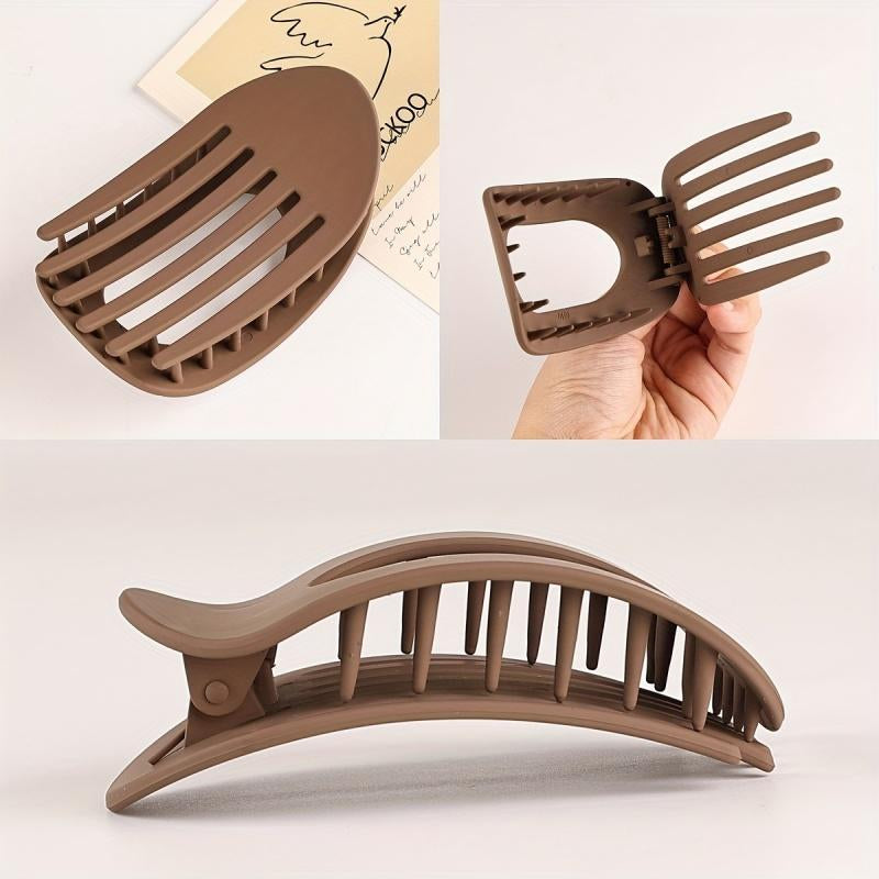 4Pcs Frosted Oval Acrylic Hair Clips ā Minimalist Solid Color Barrettes for Women, No Crease, Daily Wear & Gift-Ready