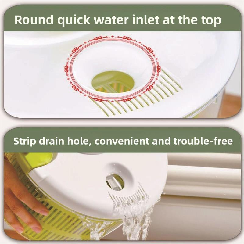 2011Cross-Border Upgraded Household Vegetable Spinner Kitchen Draining Basket Washing Basin Water Squeezer Dehydrator Kitchen Small Tool Laundry Basket Fruit Stainless Steel Utensils Lightweight Machine Preservation Shelf
