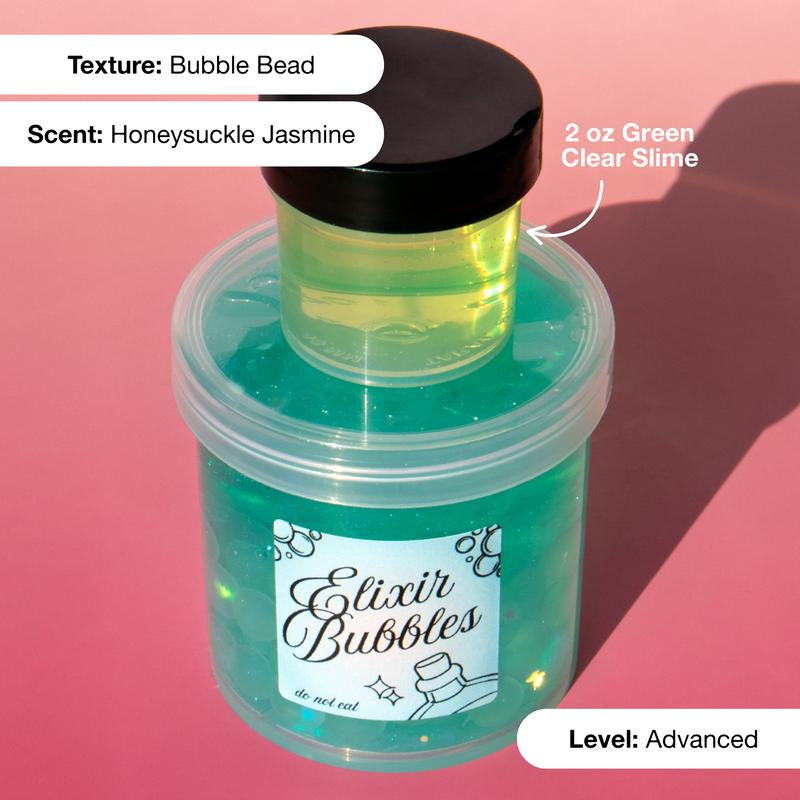Elixir Bubbles - OG Slimes 7 Oz Clear X Bubble Bead Slime