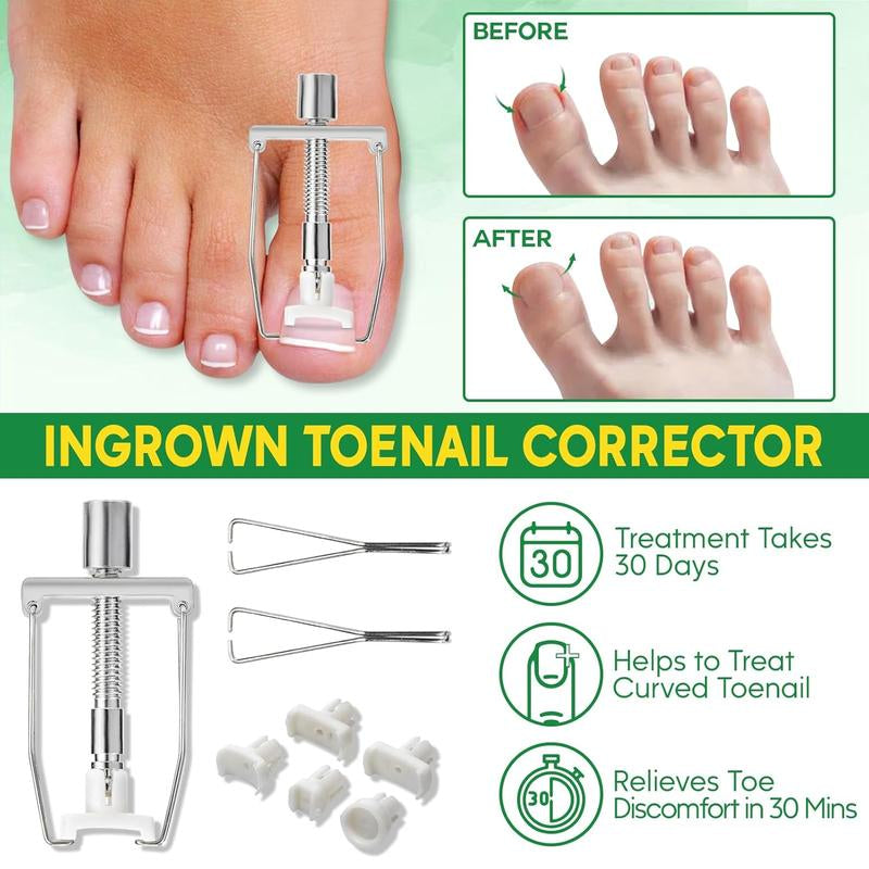 XIFEPR Professional Ingrown Toenail Kit Stainless Steel Corrector & Clipper Set Pedicure Tools for Thick Nails Pain Relief Care