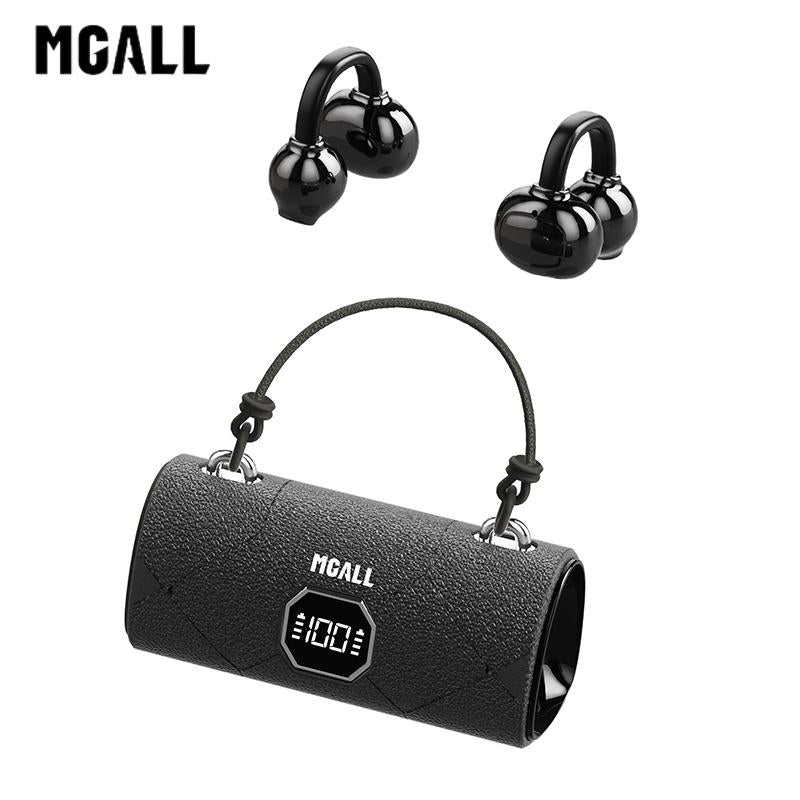 MGALL X22 Fashionable Clip-On Wireless Headphones with HandbagâStyle LightâLuxury Leather Texture, Comfortable Fit, 2025 Bluetooth 6.0, LED HD Display, Hifi Sound, Sport & Travel Ready, Perfect Gift for Girlfriend,Tiktokshop Back to School