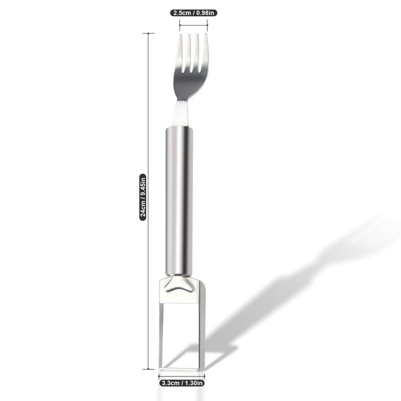 2-In-1 Stainless Steel Fruit Cutter,Watermelon Slicer Cube Cutter Tool,Watermelon Fork Slicer with round Handlefor Home, Kitchen, Camping