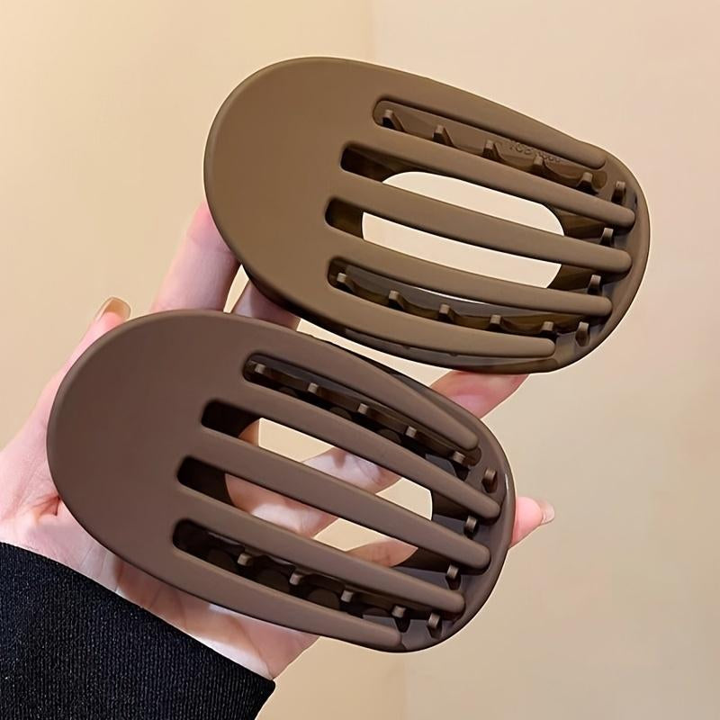4Pcs Frosted Oval Acrylic Hair Clips ā Minimalist Solid Color Barrettes for Women, No Crease, Daily Wear & Gift-Ready