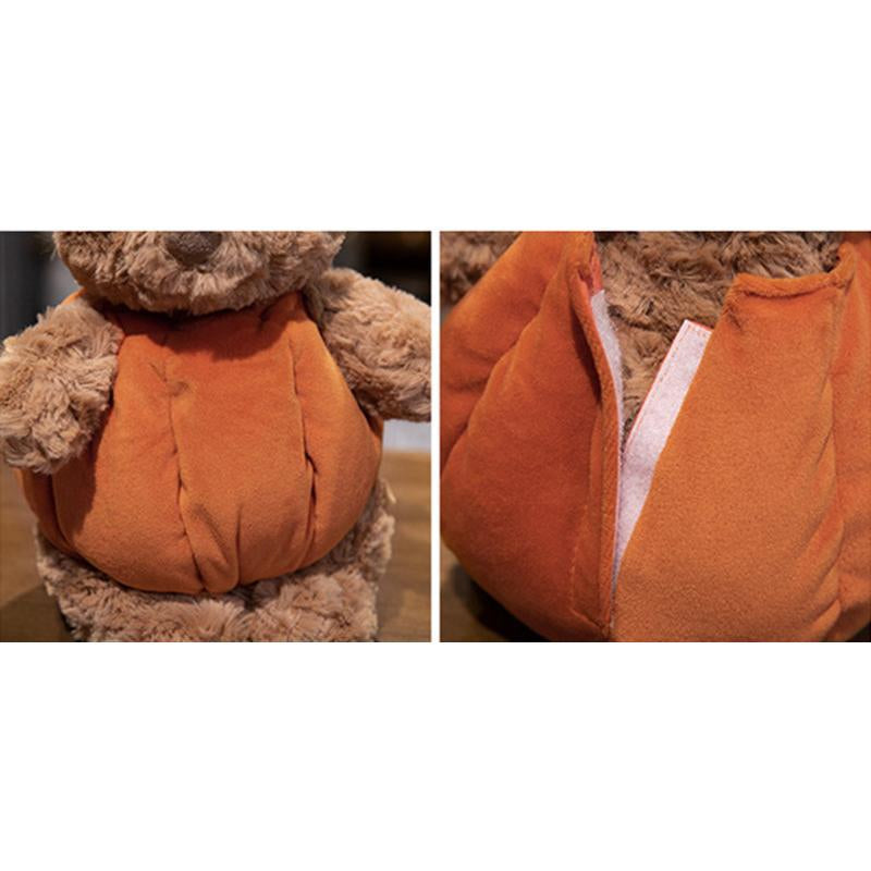 30Cm Cute Creative Bear Pumpkin Wearing Suit Can Take off Stuffed Lovely Bear Halloween Celebration Birthday Holiday Gift