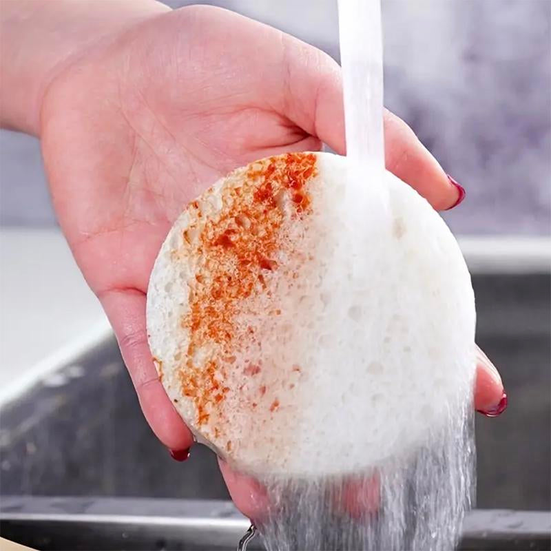3/6/10Piece round Compressed Wood Pulp Dishwashing Sponge, Kitchen Cleaning Dish Brush, Dishcloth, Double-Sided Oil-Proof Decontamination Cleaning Sponge, Soft and Stubborn Stain Removal,Kitchen Cleaning Supplies,Perfect Design Pattern Dishwashing Sponge