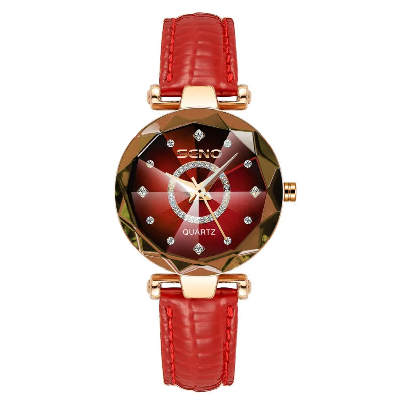 Quartz Watches for Women'S 2023 Luxury Fashion Popular Ocean Heart Star Sky Diamond Face Steel Band Waterproof Wristwatch
