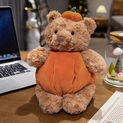 30Cm Cute Creative Bear Pumpkin Wearing Suit Can Take off Stuffed Lovely Bear Halloween Celebration Birthday Holiday Gift