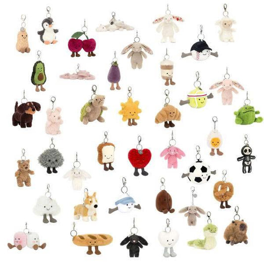Rabbit Keychain, Bag Charm for Bags & Keys, Soft Stuffed Animal Keyring, Kawaii Bag Accessory, Gift for Her