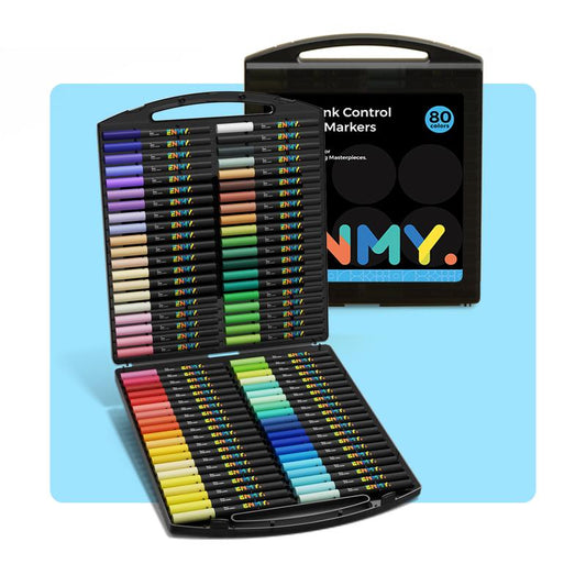 ENMY 80 Colors Acrylic Paint Markers, Direct Liquid Acrylic Paint Marker Pen, Fabric Markers for Textile, Canvas, Rock, Glass, Wood, Paper, DIY, Acrylic Coloring Pens for DIY Craft Supplies Painting Set Cute School Supplies Acrylic Markers Markers