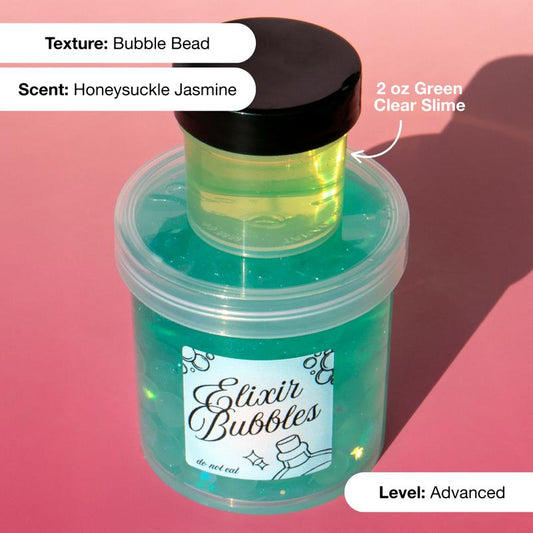 Elixir Bubbles - OG Slimes 7 Oz Clear X Bubble Bead Slime