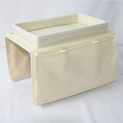 Sofa Storage Bag Living Room Sofa Armrest Organizer for TV Remote Control Cellphone Hanging Coffee Cup Tissue Storage Tray