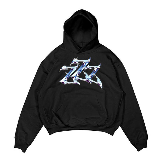 ZZZ/777 Blue Hoodie for Men - Oversized French Style Sweatshirt - Man