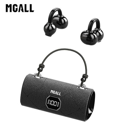 MGALL X22 Fashionable Clip-On Wireless Headphones with Handbag‑Style Light‑Luxury Leather Texture, Comfortable Fit, 2025 Bluetooth 6.0, LED HD Display, Hifi Sound, Sport & Travel Ready, Perfect Gift for Girlfriend,Tiktokshop Back to School