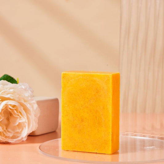 AGICEA Turmeric & Kojic Acid Brightening Soap 300G - All Natural Organic Lemon Scented Bar for Face & Body Care Reduces Acne Fades Scars Cleanses Skin Gentle Radiant Cleansing Aroma - Cleanser