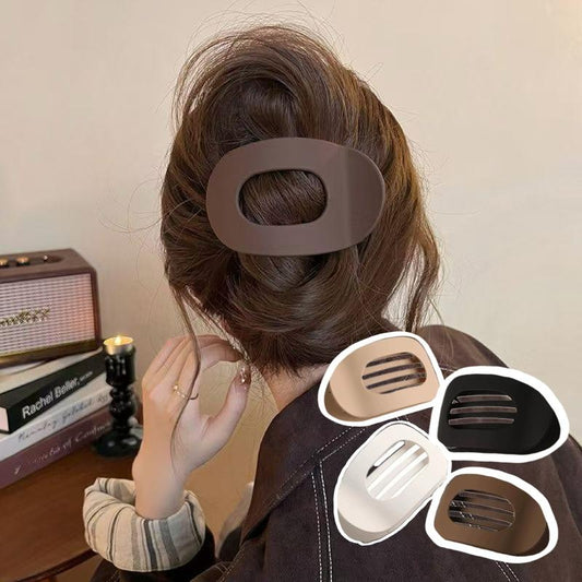 4Pcs Frosted Oval Acrylic Hair Clips – Minimalist Solid Color Barrettes for Women, No Crease, Daily Wear & Gift-Ready