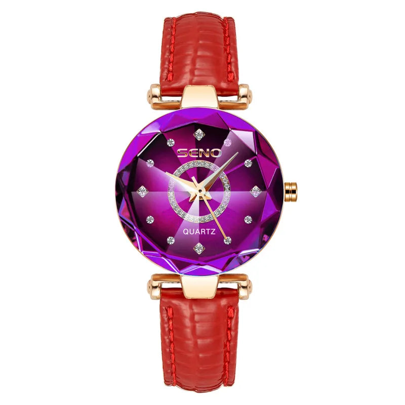 Quartz Watches for Women'S 2023 Luxury Fashion Popular Ocean Heart Star Sky Diamond Face Steel Band Waterproof Wristwatch