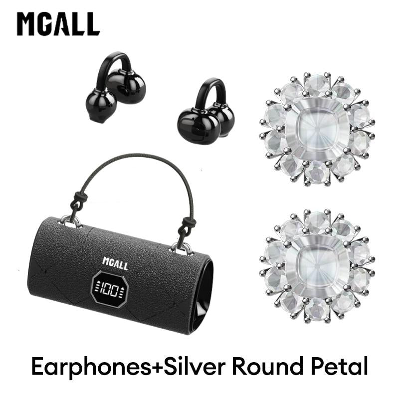 MGALL X22 Fashionable Clip-On Wireless Headphones with Handbag‑Style Light‑Luxury Leather Texture, Comfortable Fit, 2025 Bluetooth 6.0, LED HD Display, Hifi Sound, Sport & Travel Ready, Perfect Gift for Girlfriend,Tiktokshop Back to School