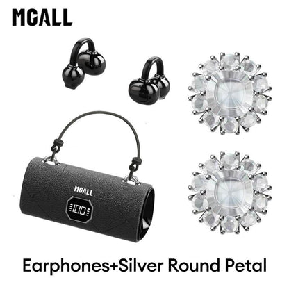 MGALL X22 Fashionable Clip-On Wireless Headphones with Handbag‑Style Light‑Luxury Leather Texture, Comfortable Fit, 2025 Bluetooth 6.0, LED HD Display, Hifi Sound, Sport & Travel Ready, Perfect Gift for Girlfriend,Tiktokshop Back to School