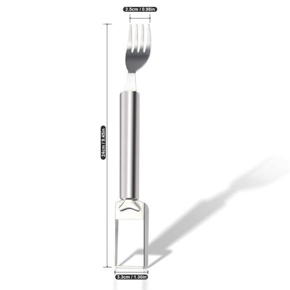 2-In-1 Stainless Steel Fruit Cutter,Watermelon Slicer Cube Cutter Tool,Watermelon Fork Slicer with round Handlefor Home, Kitchen, Camping