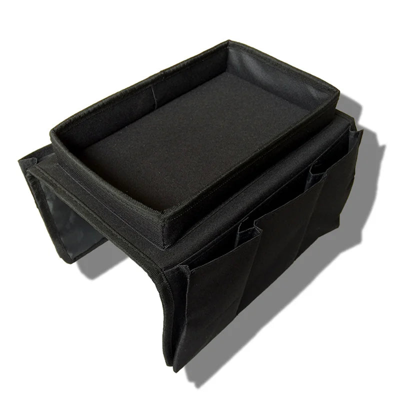 Sofa Storage Bag Living Room Sofa Armrest Organizer for TV Remote Control Cellphone Hanging Coffee Cup Tissue Storage Tray