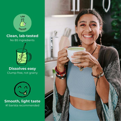 Tenzo Organic Matcha - 60 Servings Ceremonial Organic Matcha Powder with Smooth, Vibrant, Savory Flavor, Stone Grind, Traditional Green Tea, Reusable Tin, Scooper