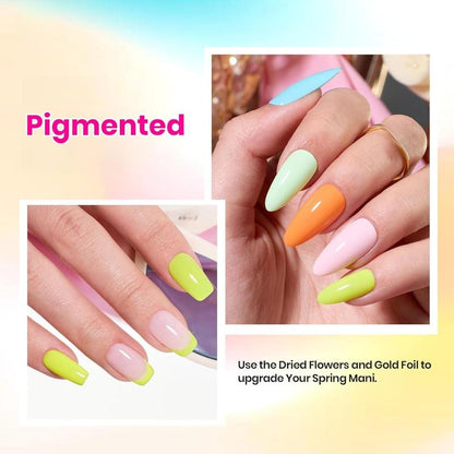 Beetles Summer Gel Nail Polish Set, 23 Pcs 20 Colors Neon Hot Pink Glitter Yellow Orange Blue Clear Pastel Gel Nail Polish Kit Soak off UV Base Glossy & Matte Top Coat Rainbow Nail Gift for Women