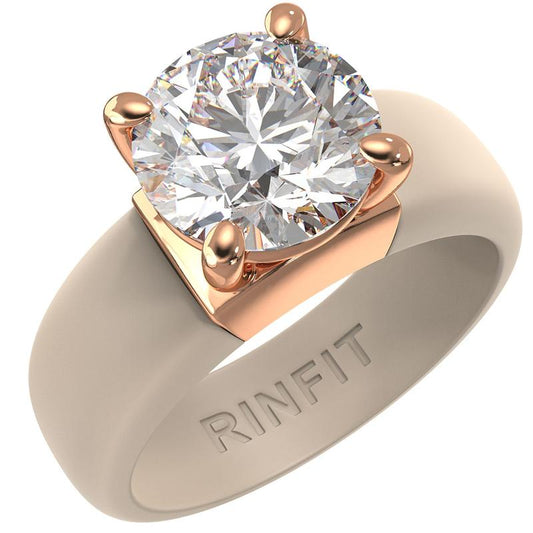 Silicone Ring – 7Mm round Solitaire CZ | Patented Design - Glowstone Collection