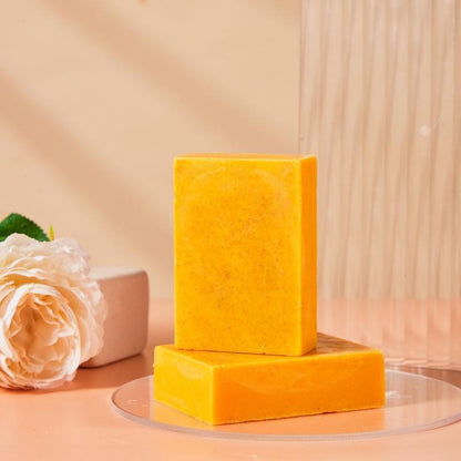 AGICEA Turmeric & Kojic Acid Brightening Soap 300G - All Natural Organic Lemon Scented Bar for Face & Body Care Reduces Acne Fades Scars Cleanses Skin Gentle Radiant Cleansing Aroma - Cleanser