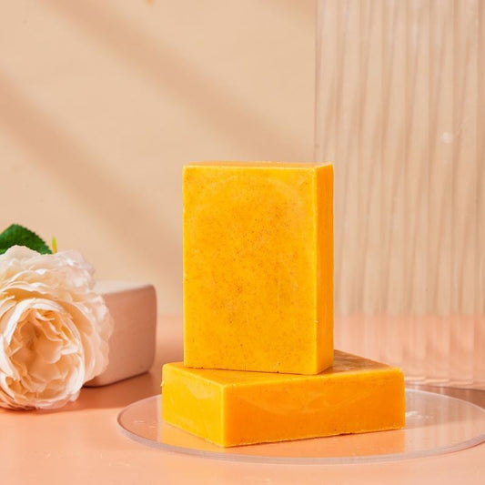 AGICEA Turmeric & Kojic Acid Brightening Soap 300G - All Natural Organic Lemon Scented Bar for Face & Body Care Reduces Acne Fades Scars Cleanses Skin Gentle Radiant Cleansing Aroma - Cleanser