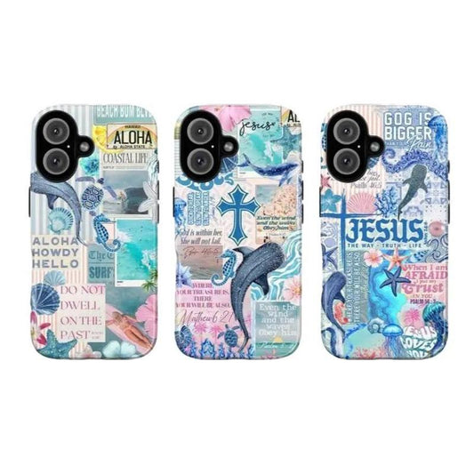 Jesus Christian Phone Case with Psalms 46:5 & Job 22:28 Inspirational Quotes for Iphone 16 Pro Max Samsung Pixel Aesthetic Floral Design Durable 2-Piece Protection Wireless Charging Friendly