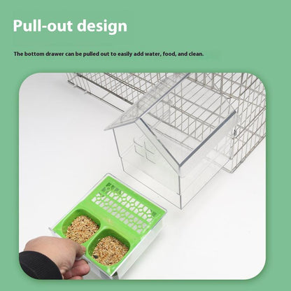 Spill Proof&Non Spur External Shower Box - Suitable for Cockatiels, Peony, Xuan Feng, Little Sun Birds - Parrot Bathtub Feeder
