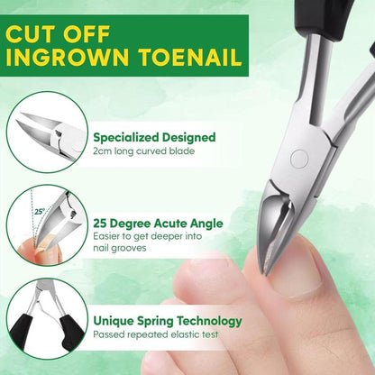 XIFEPR Professional Ingrown Toenail Kit Stainless Steel Corrector & Clipper Set Pedicure Tools for Thick Nails Pain Relief Care