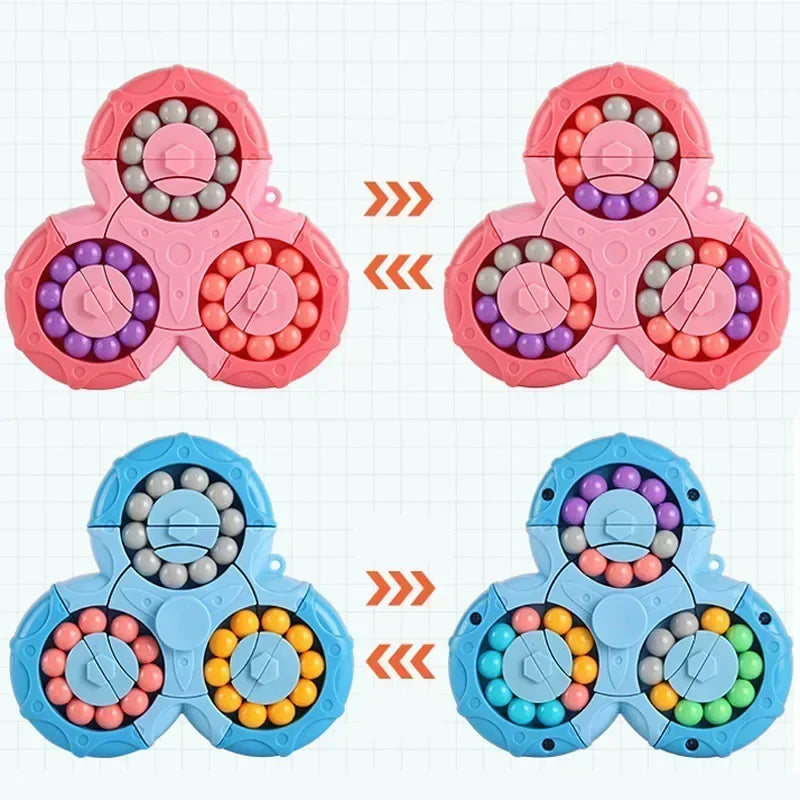 Montessori Rotating Magical Bean Cube Fingertip Toy Children Mind Brain Teaser Game Educational Spinners Stress Relief Toys